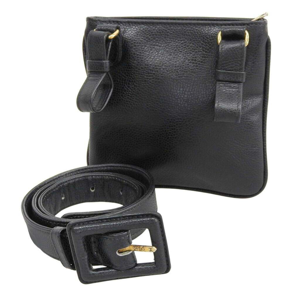 CHANEL Black Caviar Leather Logo Fanny Pack - Picture 2 of 8